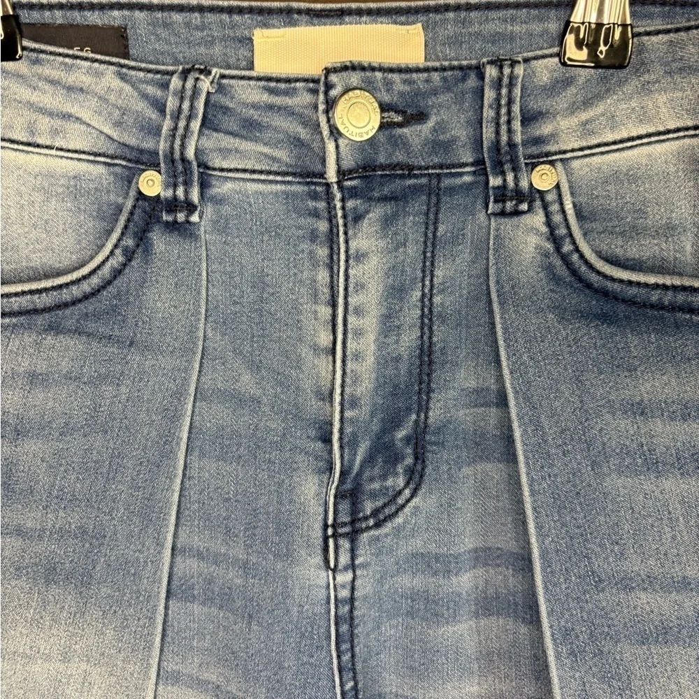 Habitual Kids Girls' Fallyn Wrap Wide Leg Denim Pants cotton mix material sz 10